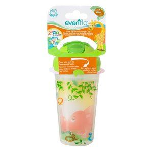 EVENFLO FEEDING Zoo Friends Insulated Straw Cup, Green